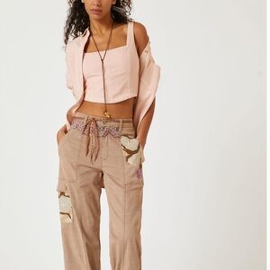 Anthropology Pilcro corset tank top, cropped, medium